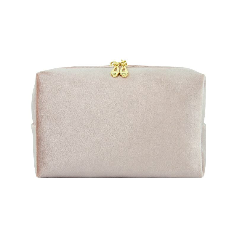 Dajia Velvet Makeup Bag Cube Travel Storage Light pink 18*11*7.5cm