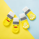 Foot art mouse Pet Socks Cartoon Anti Slip Yellow Duck M [recommended foot width: approximately 4 cm] 2.5-6kg net weight