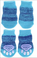 Foot art mouse Pet Socks Cartoon Anti Slip Haze blue socks S [recommended foot width is about 3.3] 2.5kg within