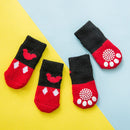 Foot art mouse Pet Socks Cartoon Anti Slip Red Mickey L [recommended foot width is about 4.5] 6-11kg within