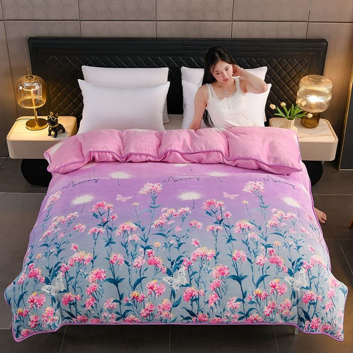 Milk Velvet Quilt Cover Double Sided Fleece Clover 200X230cm