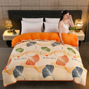 Milk Velvet Quilt Cover Double Sided Fleece Ginkgo flower blooms 200X230cm