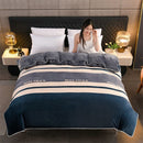 Milk Velvet Quilt Cover Double Sided Fleece Fashionable stripes 220x240cm