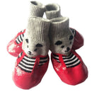 Rubber Dog Shoes Waterproof Anti Slip Blue bear shoes S small size comes with 4 straps. it is recommended that the shoe width is 3cm within 1.5kg