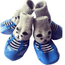 Rubber Dog Shoes Waterproof Anti Slip Blue bear [socks] Medium size m comes with 4 straps. recommended [within 1.5-4kg cm] shoe width 4.5cm
