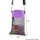 Hanging Clothespin Storage Bag with Drawstring Closure, Quick-Dry Mesh Organizer for Laundry Room, Adjustable Strap for Line Drying, Portable Clip Holder for Home, Dorm, and Travel Use (Black)