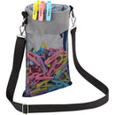 Hanging Clothespin Storage Bag with Drawstring Closure, Quick-Dry Mesh Organizer for Laundry Room, Adjustable Strap for Line Drying, Portable Clip Holder for Home, Dorm, and Travel Use (Purple)
