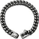 Heavy-Duty Metal Cuban Link Dog Collar with Bone Charm – 14mm Stainless Steel Hip-Hop Chain Necklace for Everyday Walks, Outdoor Adventures, and Stylish Pet Accessories in Gold, Silver, Black, and Rose Gold (RoseGold, 14mm*56cm（22in）)