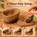 Lazy Bath Man Incense Burner – Handcrafted Ceramic Fun Aromatherapy Holder with Knitted Hat, a Whimsical Desktop Decor Piece for Relaxing Home, Tea Room, or Office Ambiance (Brown)