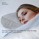 Sleeping Knee Pillow with Adjustable Strap – Contoured Leg Pillow for Side Sleepers, Pregnant Women, and Neck Support, Breathable Fabric Cover with Shredded Memory Foam Fill, White and Light Gray Options (Grey)