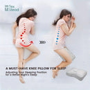 Sleeping Knee Pillow with Adjustable Strap – Contoured Leg Pillow for Side Sleepers, Pregnant Women, and Neck Support, Breathable Fabric Cover with Shredded Memory Foam Fill, White and Light Gray Options (White)