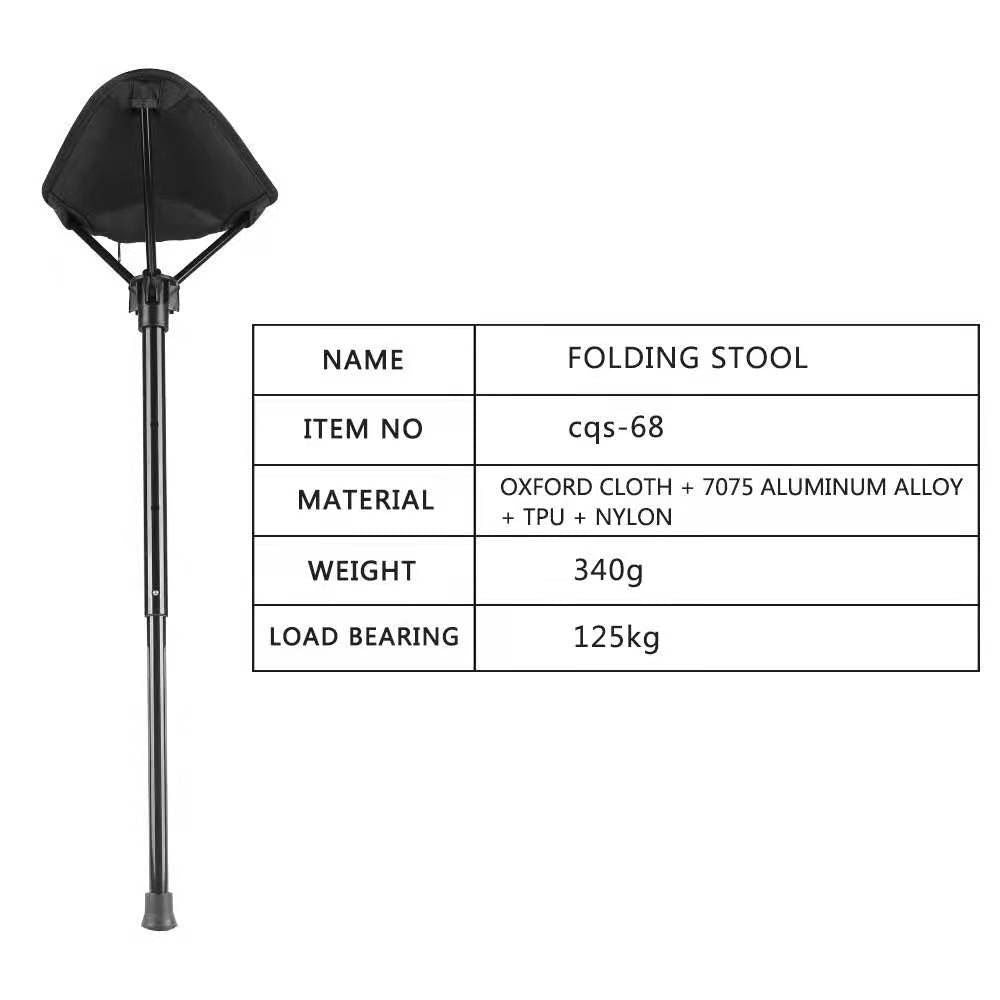 Ultra-Portable Folding Stool with Adjustable Height, Featherlight 340g Design, Load-Bearing 125kg, Ideal for Outdoor Hiking, Camping, Queueing, and On-the-Go Seating Solutions (Red)