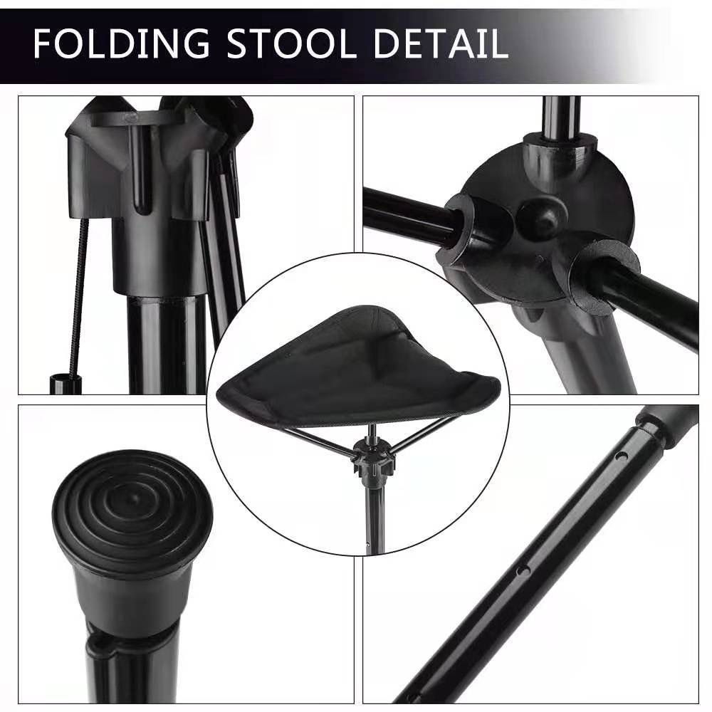 Ultra-Portable Folding Stool with Adjustable Height, Featherlight 340g Design, Load-Bearing 125kg, Ideal for Outdoor Hiking, Camping, Queueing, and On-the-Go Seating Solutions (Red)
