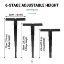 Portable Folding Stool with Adjustable Height for Travel, Commuting, Queueing, and Outdoor Activities – Compact Collapsible Single-Leg Seat with Sturdy Steel Core and Non-Slip Base, Perfect On-the-Go Seating Solution (Black)