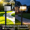 Solar Powered Outdoor Wall Lamp with Radar Motion Sensor, Dual Installation as Wall Mount or Ground Spike, Rechargeable Garden Path Light, Warm White Glow for Patio, Lawn, and Entryway Illumination (Warm Light, 2PCS)