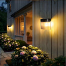 Solar Powered Outdoor Wall Lamp with Radar Motion Sensor, Dual Installation as Wall Mount or Ground Spike, Rechargeable Garden Path Light, Warm White Glow for Patio, Lawn, and Entryway Illumination (Warm Light, 2PCS)