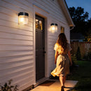 Solar Powered Outdoor Wall Lamp with Radar Motion Sensor, Dual Installation as Wall Mount or Ground Spike, Rechargeable Garden Path Light, Warm White Glow for Patio, Lawn, and Entryway Illumination (Warm Light, 2PCS)