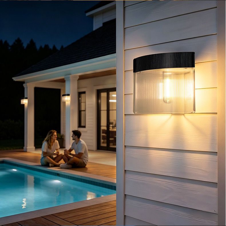 Solar Powered Outdoor Wall Lamp with Radar Motion Sensor, Dual Installation as Wall Mount or Ground Spike, Rechargeable Garden Path Light, Warm White Glow for Patio, Lawn, and Entryway Illumination (Warm Light, 2PCS)