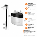 Solar Powered Outdoor Wall Lamp with Radar Motion Sensor, Dual Installation as Wall Mount or Ground Spike, Rechargeable Garden Path Light, Warm White Glow for Patio, Lawn, and Entryway Illumination (Warm Light, 4PCS)