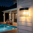 Solar Powered Outdoor Wall Lamp with Radar Motion Sensor, Dual Installation as Wall Mount or Ground Spike, Rechargeable Garden Path Light, Warm White Glow for Patio, Lawn, and Entryway Illumination (Warm Light, 4PCS)