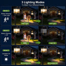 Solar Powered Outdoor Wall Lamp with Radar Motion Sensor, Dual Installation as Wall Mount or Ground Spike, Rechargeable Garden Path Light, Warm White Glow for Patio, Lawn, and Entryway Illumination (White Light, 2PCS)