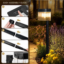 Solar Powered Outdoor Wall Lamp with Radar Motion Sensor, Dual Installation as Wall Mount or Ground Spike, Rechargeable Garden Path Light, Warm White Glow for Patio, Lawn, and Entryway Illumination (White Light, 2PCS)