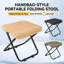Ultra-Light Portable Folding Stool with Carry Handle – Compact Handbag-Style Camping Seat for Outdoor Adventures, Travel, Queuing, and Picnics, Heavy-Duty Aluminum Alloy Frame, Supports Up to 120kg (XL, Black)