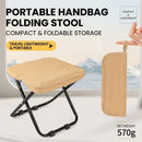 Ultra-Light Portable Folding Stool with Carry Handle – Compact Handbag-Style Camping Seat for Outdoor Adventures, Travel, Queuing, and Picnics, Heavy-Duty Aluminum Alloy Frame, Supports Up to 120kg (XL, Khaki)