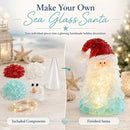 DIY Luminous Sea Glass Christmas Ornament Kit – Create Santa, Snowman, Reindeer, Wreath, Tree & Angel Decor with Built-in LED Lights, Perfect Handmade Holiday Centerpiece & Gift for Festive Home Ambiance (Santa)