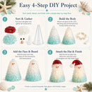 DIY Luminous Sea Glass Christmas Ornament Kit – Create Santa, Snowman, Reindeer, Wreath, Tree & Angel Decor with Built-in LED Lights, Perfect Handmade Holiday Centerpiece & Gift for Festive Home Ambiance (Santa)