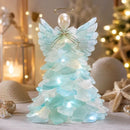 DIY Luminous Sea Glass Christmas Ornament Kit – Create Santa, Snowman, Reindeer, Wreath, Tree & Angel Decor with Built-in LED Lights, Perfect Handmade Holiday Centerpiece & Gift for Festive Home Ambiance (Santa)