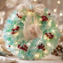 DIY Luminous Sea Glass Christmas Ornament Kit – Create Santa, Snowman, Reindeer, Wreath, Tree & Angel Decor with Built-in LED Lights, Perfect Handmade Holiday Centerpiece & Gift for Festive Home Ambiance (Snowman)