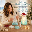 DIY Luminous Sea Glass Christmas Ornament Kit – Create Santa, Snowman, Reindeer, Wreath, Tree & Angel Decor with Built-in LED Lights, Perfect Handmade Holiday Centerpiece & Gift for Festive Home Ambiance (Star-Light Xmas Tree)