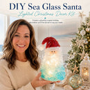 DIY Luminous Sea Glass Christmas Ornament Kit – Create Santa, Snowman, Reindeer, Wreath, Tree & Angel Decor with Built-in LED Lights, Perfect Handmade Holiday Centerpiece & Gift for Festive Home Ambiance (Wreath)