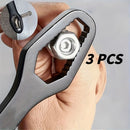 Black multi-functional 5mm thick box wrench, double-ended self-tightening adjustable wrench, wrench diameter 3-17mm, portable hand tool, suitable for automotive and household use.