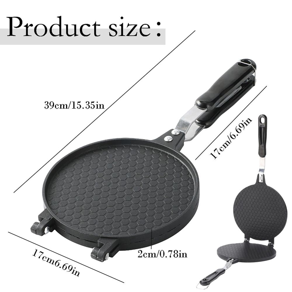Aluminum Alloy Crepe Maker, Non-Stick Multi-Use Egg & Waffle Maker, Compact Lightweight Breakfast Machine with Even Heat Distribution, Easy Storage Kitchen Appliance