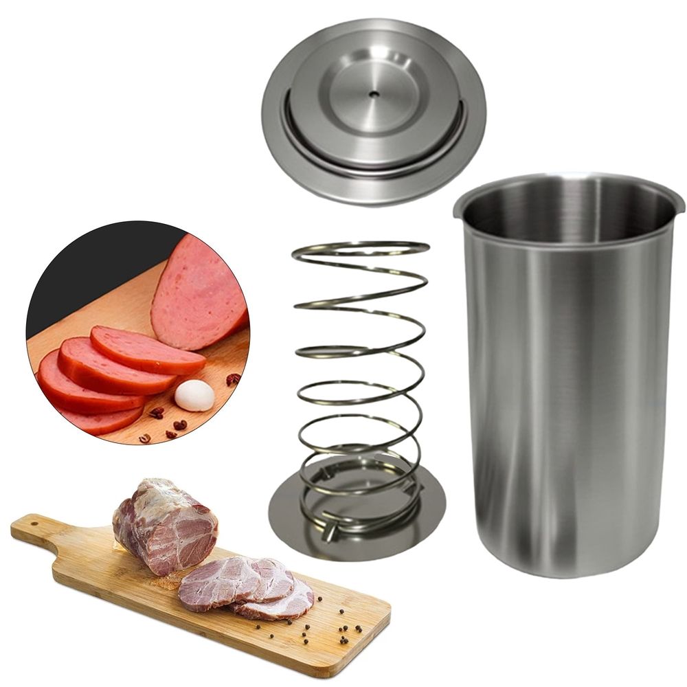 Food-Grade Stainless Steel Ham Meat Maker, Homemade Press Tool for Sandwiches, Deli Meat & Kitchen Cooking