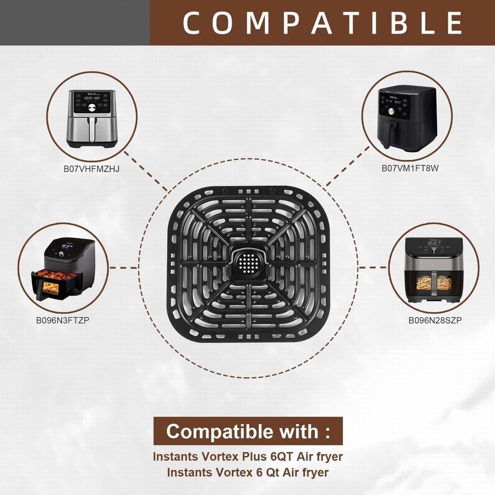 Air Fryer Divider Plate, High Temperature Non-Stick Separation Tray for Even Heat Distribution, Reusable Easy Clean Kitchen Cooking Accessory