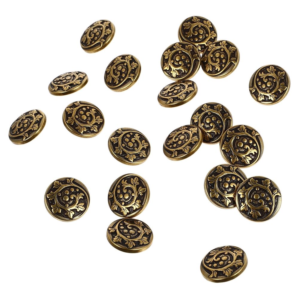 20Pcs Retro Style Metal Sewing Buttons for Craft Enthusiasts Diy Projects