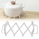 Silver Stainless Steel Expanding Trivet, 18x16cm, Heat-Resistant Mat for Countertop & Hot Pots, Holds Dishes Within 10 Inches (1pc)