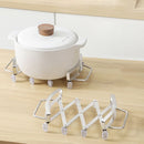 Silver Stainless Steel Expanding Trivet, 18x16cm, Heat-Resistant Mat for Countertop & Hot Pots, Holds Dishes Within 10 Inches (1pc)