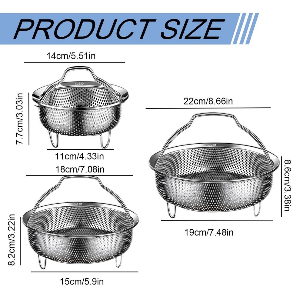Small Stainless Steel Steamer Basket with Drainage Holes, 14x14x7.7cm Fits Pressure Cookers and Rice Cookers, Versatile for Vegetables and Dumplings, 1pc
