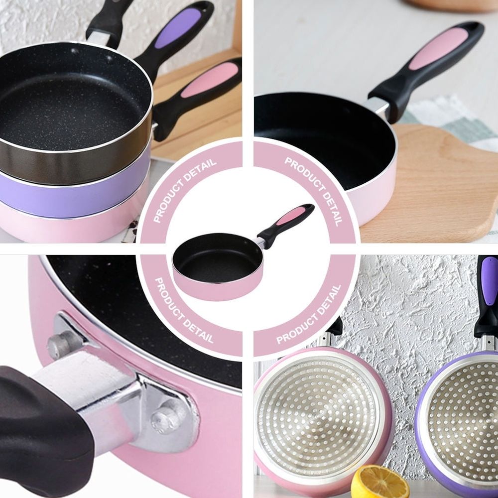 1Pc Pink Pancake Pan with Honeycomb Stainless Steel Bottom for Induction Cooker