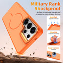 Samsung Galaxy S26 Ultra Case with Lens Kickstand, Support Wireless Charging, Military-Grade Shockproof Protection Slim Magnetic Case, Orange