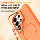 Samsung Galaxy S26 Ultra Case with Lens Kickstand, Support Wireless Charging, Military-Grade Shockproof Protection Slim Magnetic Case, Orange