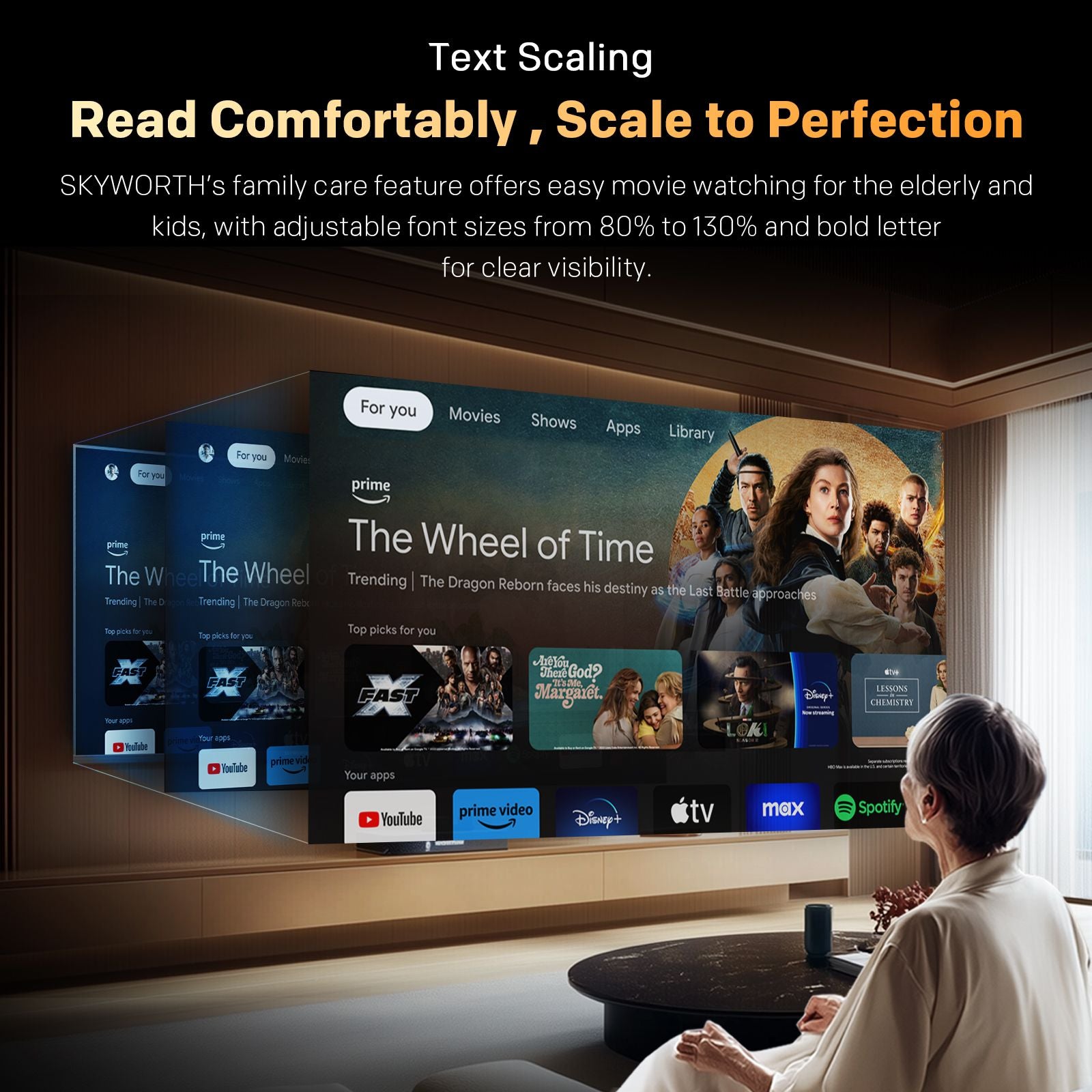 SKYWORTH 43" E5500H EyeCare Smart Google TV, 1080P FHD, HDR10 HLG, Find-My Remote, AI Picture Processing, Dolby Audio, Screen Casting, Bezel Less Design, Voice Control