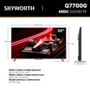 SKYWORTH 55" MagicSound Google TV, 144Hz UHD QLED+, 2.1.2 Sound, Built-in Subwoofer, Dolby Vision+Atmos, Eyecare TV, Find-my remote, Q7700G