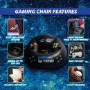 Inflatable Gaming Chair for Kids & Teens with Cup Holders and Side Pocket - This Air Bean Bag Game Chair is The Perfect Furniture for Gamer Room Décor (Gaming Time with Ottoman)