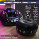 Inflatable Gaming Chair for Kids & Teens with Cup Holders and Side Pocket - This Air Bean Bag Game Chair is The Perfect Furniture for Gamer Room Décor (Gaming Time with Ottoman)