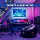 Inflatable Gaming Chair for Kids & Teens with Cup Holders and Side Pocket - This Air Bean Bag Game Chair is The Perfect Furniture for Gamer Room Décor (Gaming Time with Ottoman)